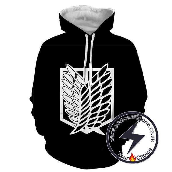 Attack On Titan - Attack On Titan Logo 3D - Attack On Titan Hoodies